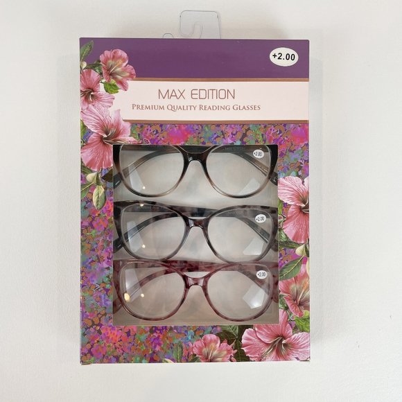Max Edition +2.00 Reading Glasses Blush Tortoise Brown - Picture 1 of 3